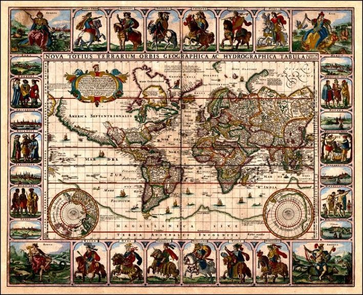 Vlaes Janszoon Visscher, Παγκόσμιος χάρτης, 1652